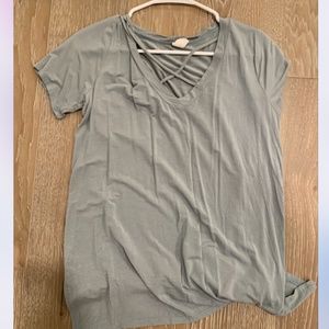 light green criss cross v next line top